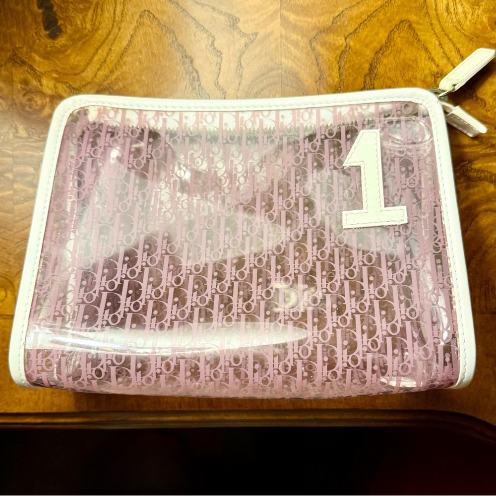 Dior Girly Pink & White Large Cosmetic Bag
